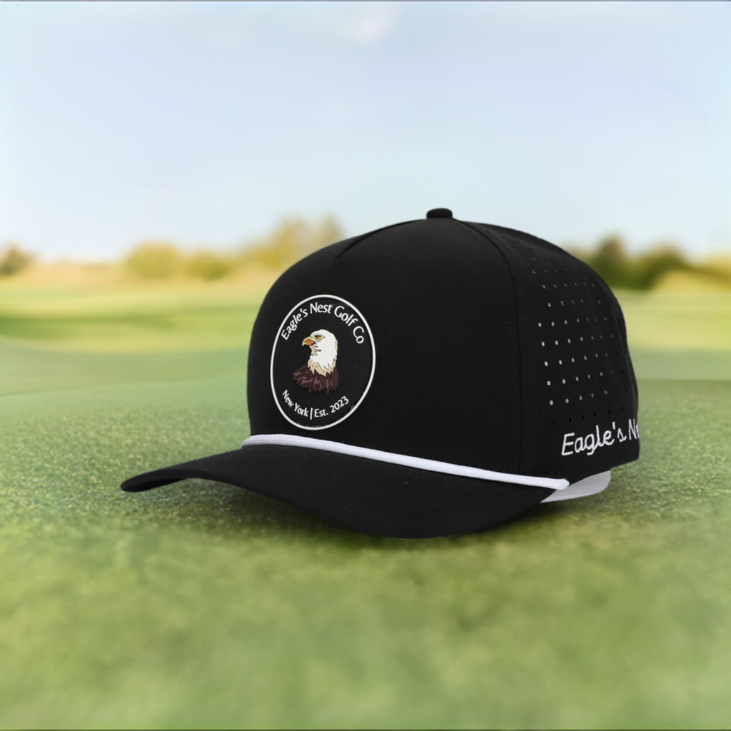 Black Vented Golf Hat