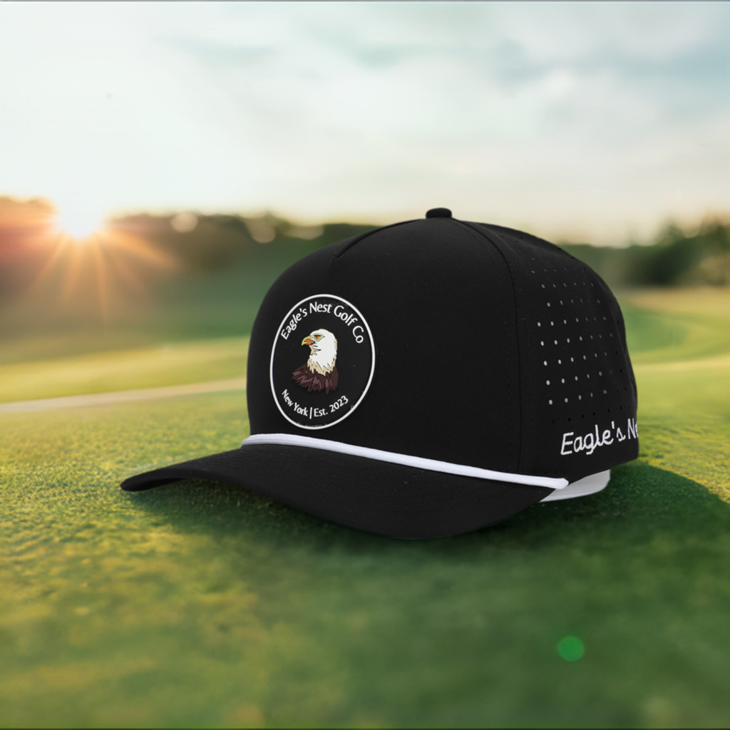 Black Vented Golf Hat